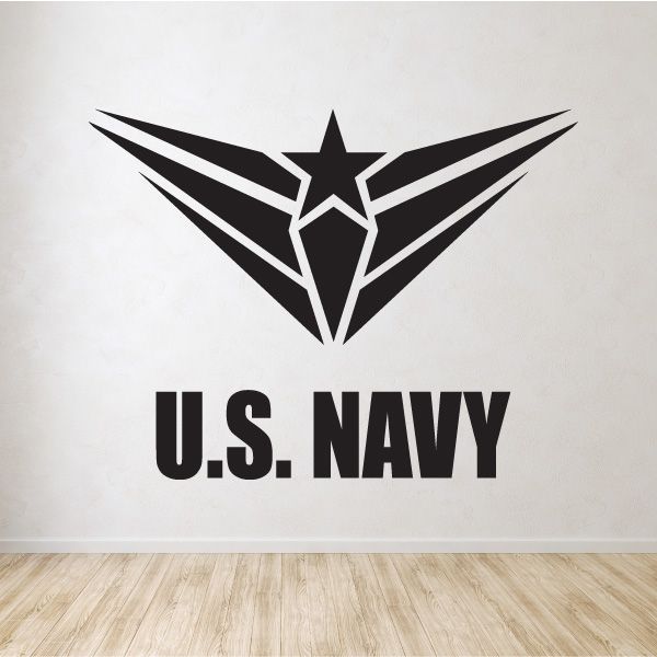 U.S. Navy crest decal: star and wing emblem with U.S. NAVY text