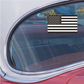 Black-and-white USA flag glossy vinyl sticker on car window