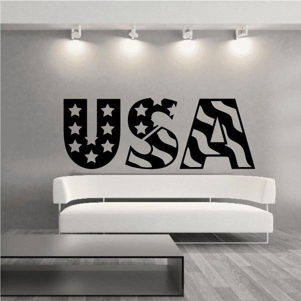 Image of USA Flag Overlay Decal