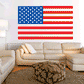 USA flag sticker, rectangular with stars and stripes