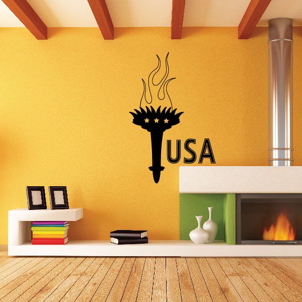 Image of USA Olympic Torch Decal