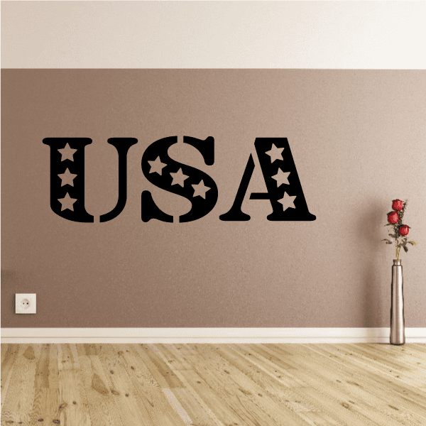 Image of USA with Star Decor Decal