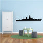 USS Alaska battleship silhouette wall decal, black ship outline