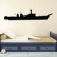 USS Fresno ship silhouette decal in solid black