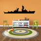 Wall decal of dark USS Goldsborough ship silhouette