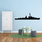 USS Laffey ship silhouette wall decal, black