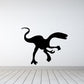 Utahraptor decal sticker, black dinosaur silhouette standing on two legs.
