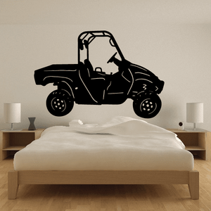UTV decal sticker with black outline of an off-road vehicle side view