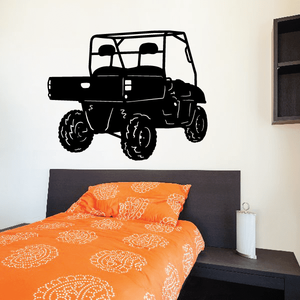 Black UTV rear view vehicle wall decal sticker with outline design