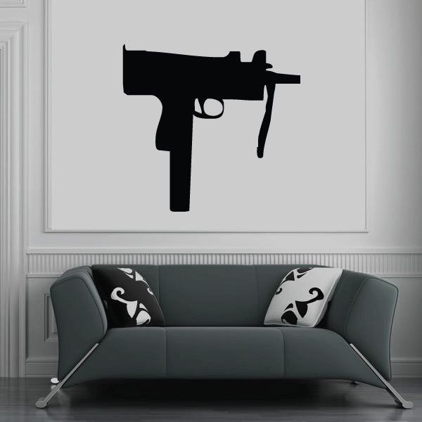 Image of Uzi Submachine Gun Aiming Decal