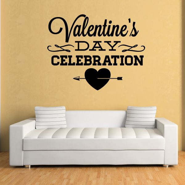 Image of Valentines Day Celebration Heart Arrow Decal