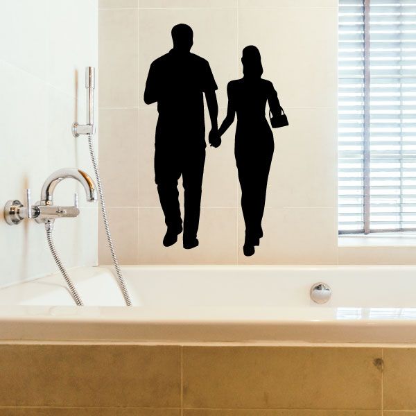 Image of Valentines Day Lovers Holding Hands Decal