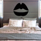 Parted lips wall decal in black