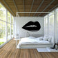 Black lips wall decal with small eyeglasses detail