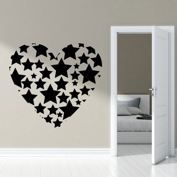 Image of Valentines Day Stars Heart Decal