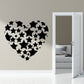 Heart-shaped star decal, black