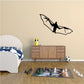 Vampire bat wall decal, black bat silhouette with wings spread