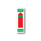 Vaporising liquids fire extinguisher sticker with green header, red cylinder, white background