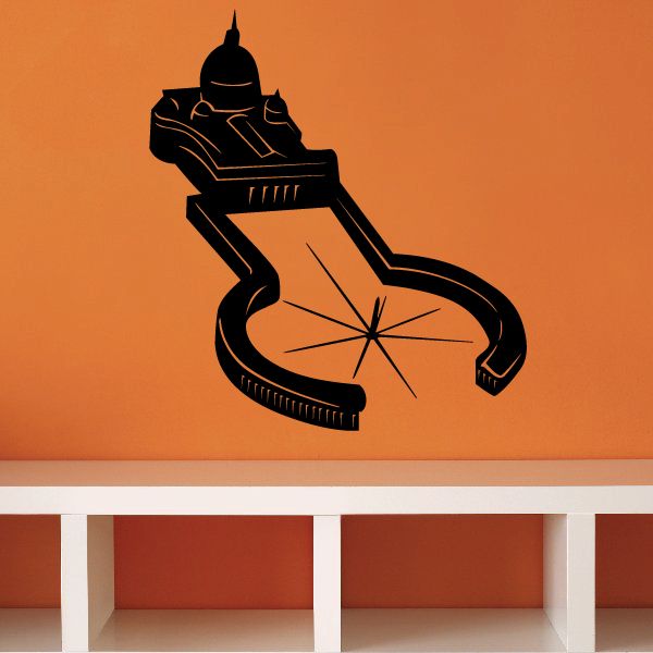 Vatican Saint Peter's Square decal, black illustrated arch with window detail