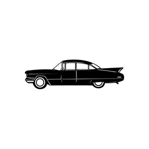 Car window vinyl decal sticker, black vintage car side silhouette