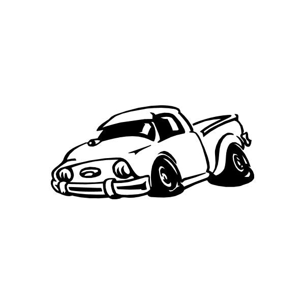 Car window vinyl decal sticker of a black sports car side view.