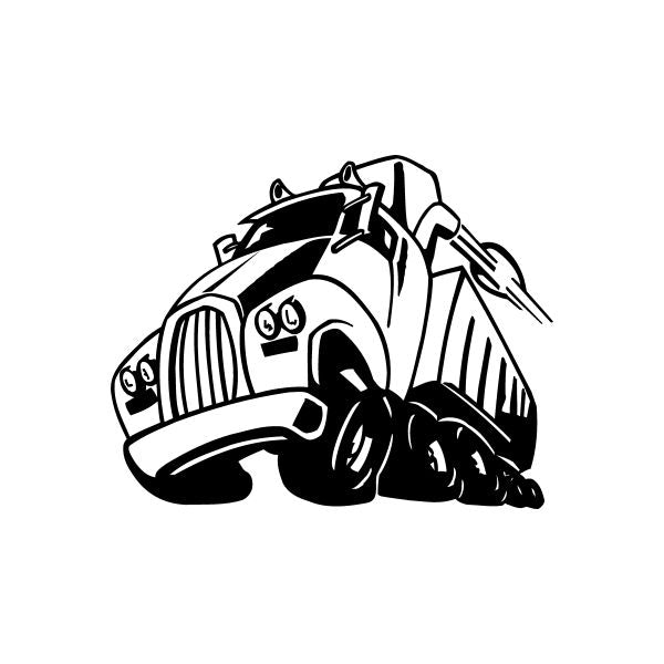 Car window vinyl decal sticker, black racing car illustration