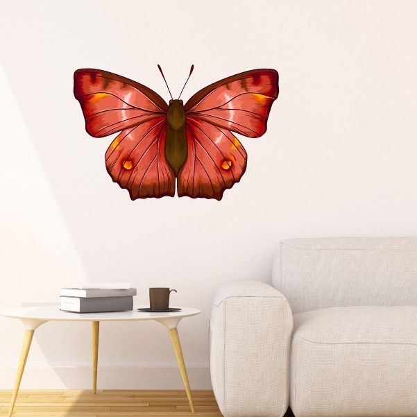 Image of Vein Red Wing Spread Butterfly Decal