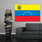 Venezuela flag sticker, rectangular, yellow blue red with national coat and white stars