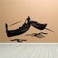 Venice canals Italy decal with black gondola silhouettes and rippling water