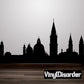 Black Venice skyline sticker decal with church spires and domes silhouette