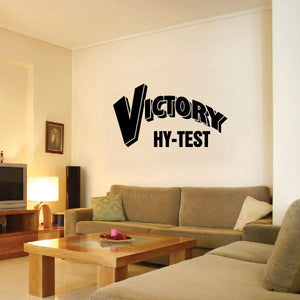 Victory Hi-Test wall decal with bold black lettering
