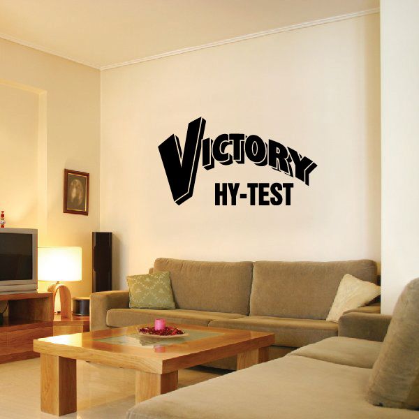 Victory Hi-Test wall decal with bold black lettering