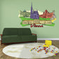 Vienna sticker with illustrated city skyline and colorful “Vienna” text