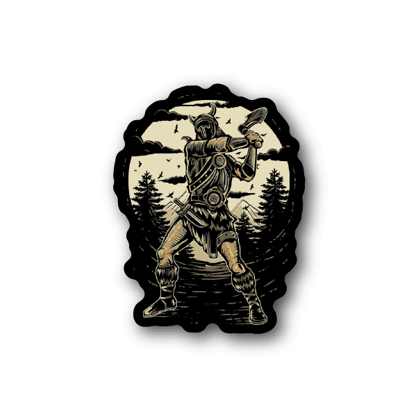 Image of Viking Axeman Sticker