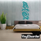 Teal Viking bird tattoo decal with knotwork design