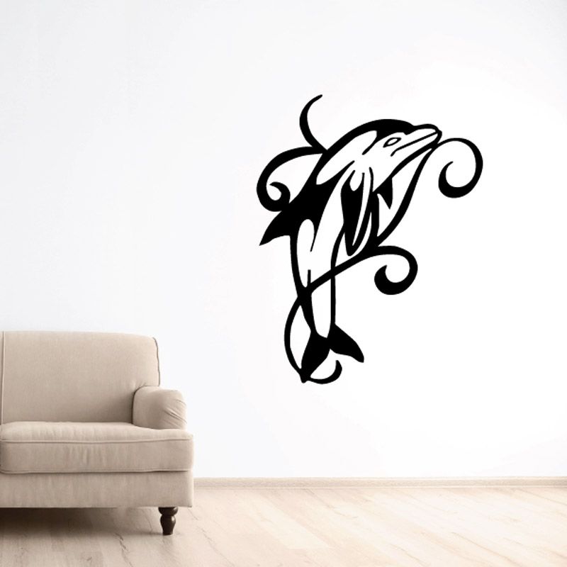 Image of Vine Wrap Dolphin Decal