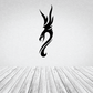 Black winged snake decal with flame-like accents