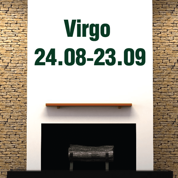 Virgo date decal with green 'Virgo' and '24.08-23.09' text