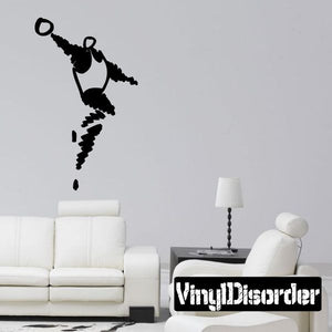 Volleyball wall decal vinyl sticker of a black volleyball player silhouette