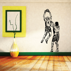 Volleyball wall decal of two playing figures in action poses