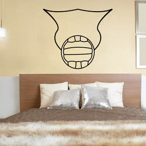 Volleyball wall decal vinyl sticker with black outline volleyball graphic