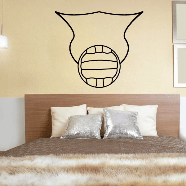 Volleyball wall decal vinyl sticker with black outline volleyball graphic