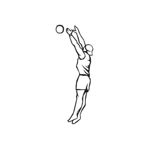 Volleyball wall decal vinyl silhouette of a volleyball server