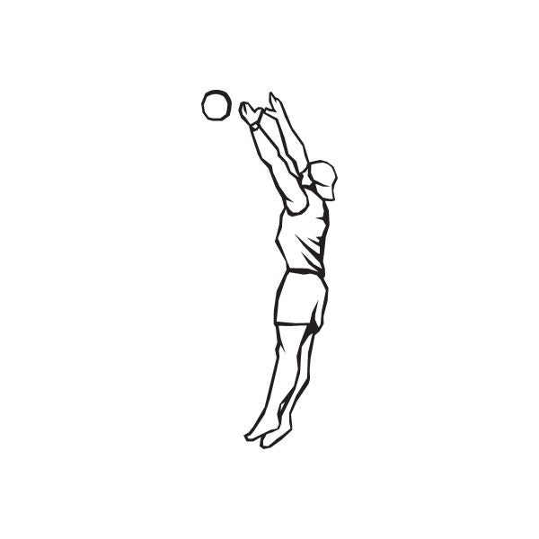Volleyball wall decal vinyl silhouette of a volleyball server