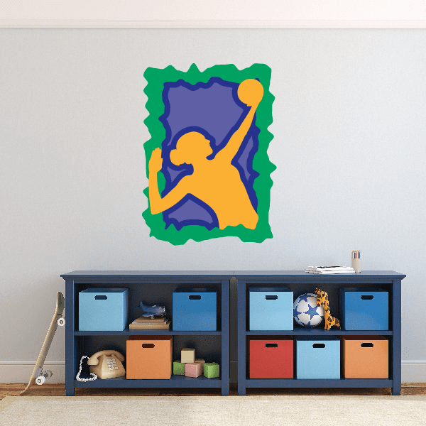 Image of Volleyball Wall Decal - Vinyl Sticker - Car Sticker - Die Cut Sticker - CDSCOLOR055
