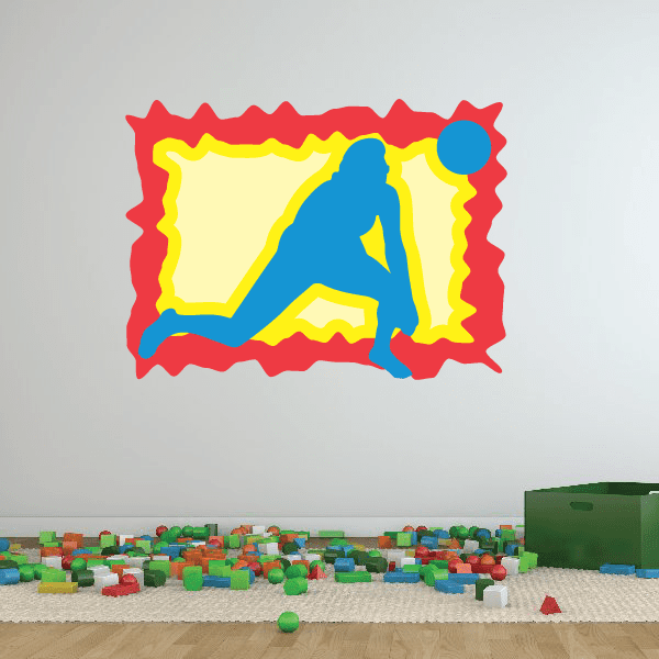 Image of Volleyball Wall Decal - Vinyl Sticker - Car Sticker - Die Cut Sticker - CDSCOLOR057