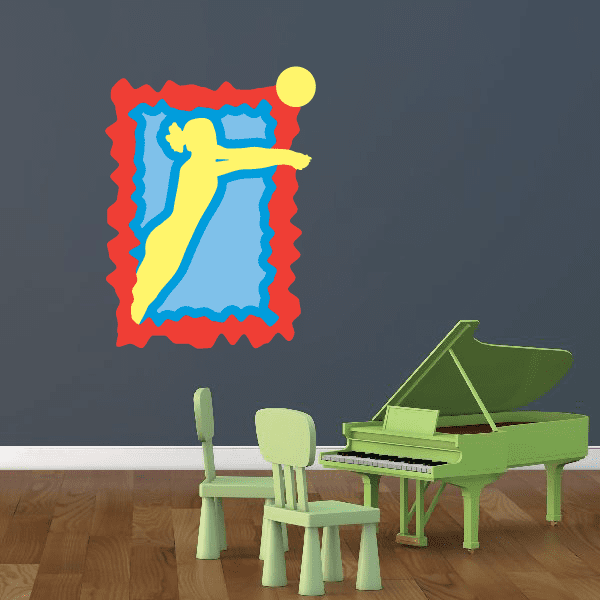 Image of Volleyball Wall Decal - Vinyl Sticker - Car Sticker - Die Cut Sticker - CDSCOLOR061