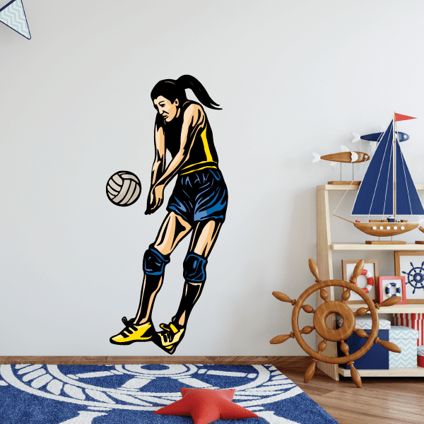 Image of Volleyball Wall Decal - Vinyl Sticker - Car Sticker - Die Cut Sticker - CDSCOLOR098