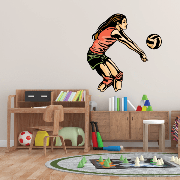 Image of Volleyball Wall Decal - Vinyl Sticker - Car Sticker - Die Cut Sticker - CDSCOLOR099