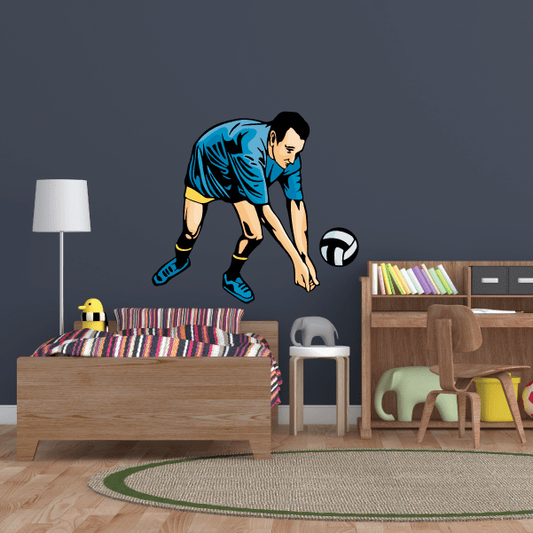 Image of Volleyball Wall Decal - Vinyl Sticker - Car Sticker - Die Cut Sticker - CDSCOLOR100